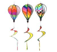 ADOCARN 3pcs Hot Air Balloon Wind Spinners Hanging Decorative Spiral Cloth Outdoor Garden Ornaments, Easy to Install for Courtyards and Parties