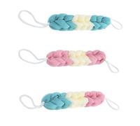 ADOCARN 3pcs Long Bath Strips PE Body Scrubber Exfoliator Soft Flexible Shower Tool with Lanyard for Dead Skin Removal and Back Cleaning Random Color Random Color