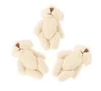 ADOCARN 3pcs Mini Plush Bear Ornaments for DIY Crafts with Smooth Surface and Safe Pp Cotton Material, Beige Color Accessories for Sewing on Backpacks or Scarves