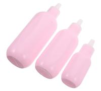 ADOCARN 3pcs Pink Plastic Travel Empty Bottles Set, Compact and Portable Squeeze Containers for Lotion and Shampoo Dispensing Facial Cleansers, for Travel and Business Trips
