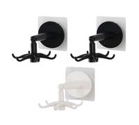 ADOCARN 3pcs Rotating Plastic Wall Hooks for Kitchen and Office Small Items Storage, Sturdy Adhesive Kitchen Cabinet Hooks with Multi-Functional Rotatable Design