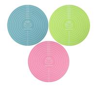 ADOCARN 3pcs Silicone Baking Mat Cake Mat Round Non-Slip Design Easy to Clean Silicone for Home Bakers Cake Decorating and Rolling Dough