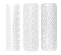 ADOCARN 3pcs White Clay Texture Embossing Rollers Set for Polymer Clay Pottery Jewelry Making, Decorative Plastic Twig Pattern Tools for Earrings and Crafts