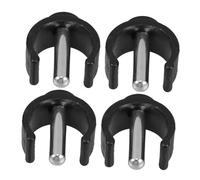 ADOCARN 4 Pcs Clamp Buckle Cane Grip Attachment for Tube Walking Stick Thermoplastic Rubber with Metal Inserts Adjustable Height Antislip Crutch Holder Clips for Toilet Stools and Shower