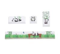 ADOCARN 4 Pcs Keycaps Pbt Mechanical Keyboard Keycaps Five-sided Thermal Dye Sublimation White Panda Esc 6.25u Space 2u Enter Set