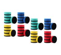 ADOCARN 48pcs Magnetic Round Whiteboard Erasers with Felt Cloth, Lightweight Dry Erase Erasers for Classroom and Office, Set (Blue, Red, Green, Yellow) for Teaching and School Use