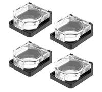 ADOCARN 4pcs 22mm Self-reset Pushbutton Switch Guard Cover with Spring, round Button Protector Caps for Industrial Control Panels, Anti-misoperation Safety Covers for Emergency Stop