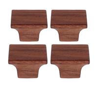 ADOCARN 4Pcs Cabinet Door Handle Wooden Round Square Drawer Pulls Cabinet Pull Hardware for Bedroom Kitchen Bedroom Living Room