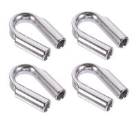 ADOCARN 4pcs Cable Fixing Thimble Wire Rope Thimbles Tool Ring Stainless Steel Silver Well Polished Excellent Durability for Industrial Wire Rope Protection