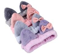 ADOCARN 4Pcs Cat Ear Hairbands Plush Makeup Headbands Soft Decorative Hair Hoops for Women Spa Facial Washing Yoga Hair Accessories Random Color Random Color