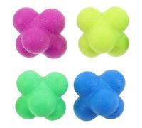 ADOCARN 4pcs Hexagon Agility Reflex Balls: Rubber Reactivity Ball For Field Training - To Boost Hand-Eye Coordination & Reaction Time