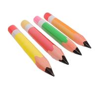 ADOCARN 4pcs Inflatable Pencil Decorations Back to School Classroom Decor Realistic Look PVC Material Jumbo Pencils Yellow Orange for Parties and Learning Spaces
