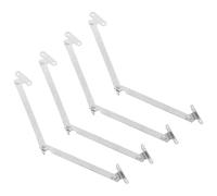 ADOCARN 4pcs Iron Folding Cabinet Hinges with Drop Down Lid Support, Versatile Application for Wardrobe and Desk, Silver Finish, Sturdy Foldable Design for Furniture