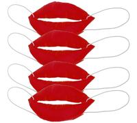 ADOCARN 4pcs Reusable Plastic Halloween Sausage Prop with Funny Orange Lips for Role-play and Costume Parties, Sturdy and Not Easy to Break, for Friends and Relatives