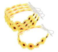 ADOCARN 4pcs Sunflower Headbands Flower Hair Accessories for Women Hippie Headdress for Festivals Weddings and Parties Decorative Floral Hair Bands Yellow