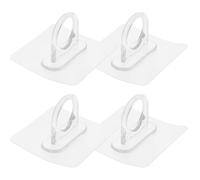 ADOCARN 4pcs Waterproof Adhesive Round Hooks for Bathroom Wall Mount, Plastic Towel and Shampoo Bottle Hangers, No-Drill Multi-Functional Wall Pegs for Shower Storage and Organization