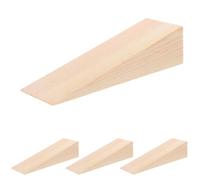 ADOCARN 4pcs Wooden Triangular Door Wedge Stoppers with Smooth Surface for Rail Adjustments and Spacers, Versatile Application Door Supply Blocks in Beige Colour