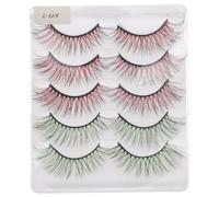 ADOCARN 5 Pairs Eye-catching Fake Lashes Simulation Material, Realistic Natural False Eyelashes for Club and Halloween, Fashionable Style 3d Multipack False Lash Extensions