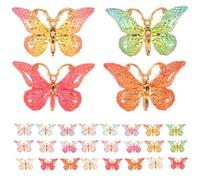 ADOCARN 50 Pcs Butterfly Charms Plastic and Resin Material, Not Easy to Deform in Butterfly Shape Unique and Delicate Design Random Color for Crafts for DIY Jewelry Making and Wedding