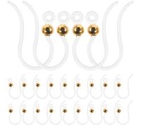 ADOCARN 50pcs Resin Earring Hooks DIY Earring Hooks Golden Silicone Alloy Smooth Surface for Jewelry Making