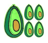 ADOCARN 5pcs Avocado Embroidered Iron-on Patches, DIY Fruit Appliqué for T-Shirts, Backpacks, Caps, Sewing Accessories for Clothing Decoration in Green