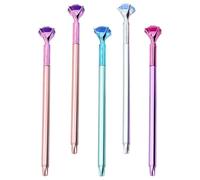 ADOCARN 5pcs Diamond Design Gel Ink Pens Black Refill Stationery Pen Lightweight Smooth Writing Plastic Body Creative Design for Student Writing and Painting Random Color