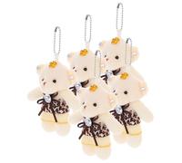 ADOCARN 5pcs Hanging Mini Bear Figurines Keychain Mini Bear Decor Lovely Plush Toy for Diy Decor Portable Pendant