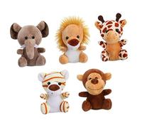 ADOCARN 5pcs Jungle Animals Plush Keychain Cute Stuffed Animal Bag Pendant for Lightweight Decorative Key Ring for Car School and Home Unique for Friends and Family