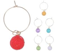 ADOCARN 6 Pcs Reusable Drink Identifiers for Wine Glasses Made a Creative Design, for Gatherings and Decorating Your Wine Glass a Fashionable and Practical Way