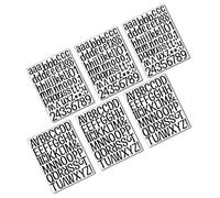 ADOCARN 6 Sheets Black Upper Lowercase Letter and Vinyl Stickers DIY Self Adhesive Decals for Room Wall Mailbox Classroom Educational Decoration
