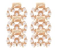 ADOCARN 6pcs Alloy Pearl Hair Clips Mini Claw Clips with Strong Claw Teeth Secure Grip White Fashion Style for Make