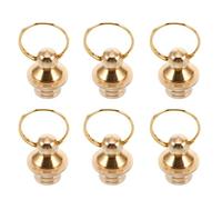 ADOCARN 6pcs Brass Gourd Stoppers with Easy Installation and Rust Resistant Features, Stylish Golden Gourd Decorative Covers for Home Décor and Craft Projects