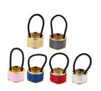 ADOCARN 6pcs Metal Ponytail Holder for Women Elastic Round Hair Ties in Rose Gold and Multi Colors Hair Accessories for Secure Comfortable Styling and Charming Hairstyles