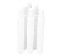 ADOCARN 6pcs Silicone Lip Brush with Lid Multi-purpose Lipstick and Eyeshadow Applicator Easy to Carry White Silicone and Abs Material Suitable for Makeup Lovers, Portable and Can