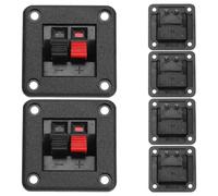 ADOCARN 6pcs Spring Loaded 2 Way Terminal Connecting Plate Copper | ABS Body, Black Finish, Tool Free Wiring, Secure Links for Panel Lights and Test Leads