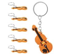 ADOCARN 6pcs Violin Key Chain Pendant with Zinc Alloy and Plastic Material, Easy to Carry and Store, Musical Instrument Hanging Keychain for Bag or Backpack Accessories