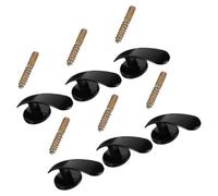 ADOCARN 6pcs Wall Mounted Curtain Tieback Hooks Metal Drapery Holdbacks Zinc Alloy with Hook Design Black for Curtains in Bedroom and Office
