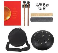 ADOCARN 8 Inch 11-note Carbon Steel Tongue Drum with Stable Sound Quality and Unique Melody, Portable Ethereal Drum for Yoga Meditation, Black Percussion Instrument with Practical