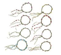 ADOCARN 8pcs Floral Headbands for Women Hand Woven Twisted Braid Headband Red Rose Headwear