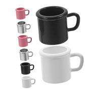 ADOCARN 8pcs Mini Alloy Coffee Cups for Dollhouse Kitchen Assorted Colors for Christmas Afternoon Tea Decoration Realistic Design Miniature Accessories for Creative Play