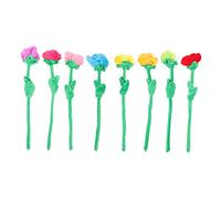 ADOCARN 8Pcs Plush Bendable Stem Flower Bouquet Soft Decorative Artificial Roses for Home Wedding and Event Decor Lightweight Floral Ornaments Colors