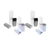 ADOCARN 8pcs Portable Travel Toothbrush Case Set with Dustproof Plastic Toothbrush Holders and Detachable Cups for Camping Business Trips and Outdoor Toiletries