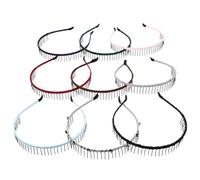 ADOCARN 8pcs Teeth Comb Headband Hairbands for Women and Men, Non-slip Steel Frame with Silk and Satin Cover, Simple Elegant Design, for Daily Hair Fixing Random Color