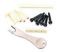 ADOCARN Acoustic Guitar Bridge Pins Puller Tool Set with Saddle Nut Guitar String Peg Replacement for Easy Restringing and Maintenance Durable and Convenient