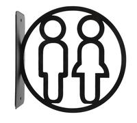 ADOCARN Acrylic Bathroom Door Sign with Double-sided Design for Instructions and Easy Installation, Sleek Modern Unisex Restroom Sign Suitable for Offices and Restaurants