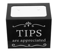 ADOCARN Acrylic Tip Jar with Protective Film and Visibility, Rectangular Money Collection Box for Restaurants and Food Stalls, Black Suggestion Box with Slot for Donations and Raffle