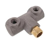 ADOCARN Air Compressor Pneumatic Junction Block with Four-Way Design, Cast Iron Material Featuring Precision-machined 1/2" 1/4" Male Threads for Efficient Air Compressor Systems