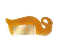 ADOCARN Anti-static Ox Horn Hair Comb with Double-sided Swan Shape Carving Portable Hair Styling Comb for Home and Trip Use