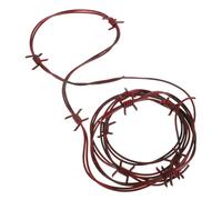 ADOCARN Artificial Barbed Wire Trim: 8.2FT Fake Cord for Halloween Party Decoration - Plastic Barb Chain Prop for Haunted House Layout Supply