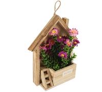 ADOCARN Artificial Hanging Flowers with Basket Elegant Wall-mounted Design Silk Cloth and Wood Material Stylish Basket for Home Decoration